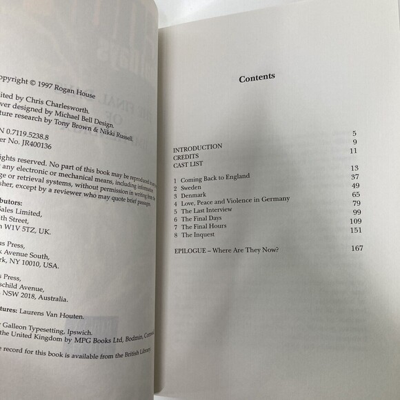 Jimi HENDRIX FINAL DAYS by Tony‎ Brown Illustrated Last Days Hours Interview PB - Picture 4 of 10